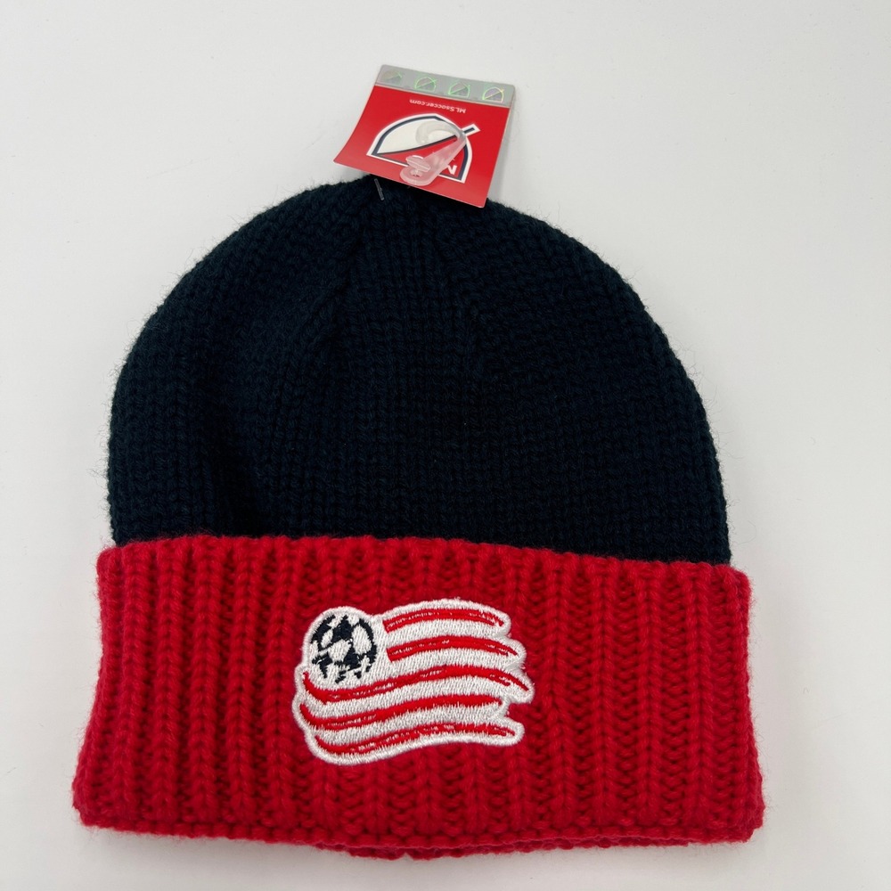 MLS Soccer USA Embroidered Cuffed Knit‎ Beanie Hat Navy Blue Red OSFM New